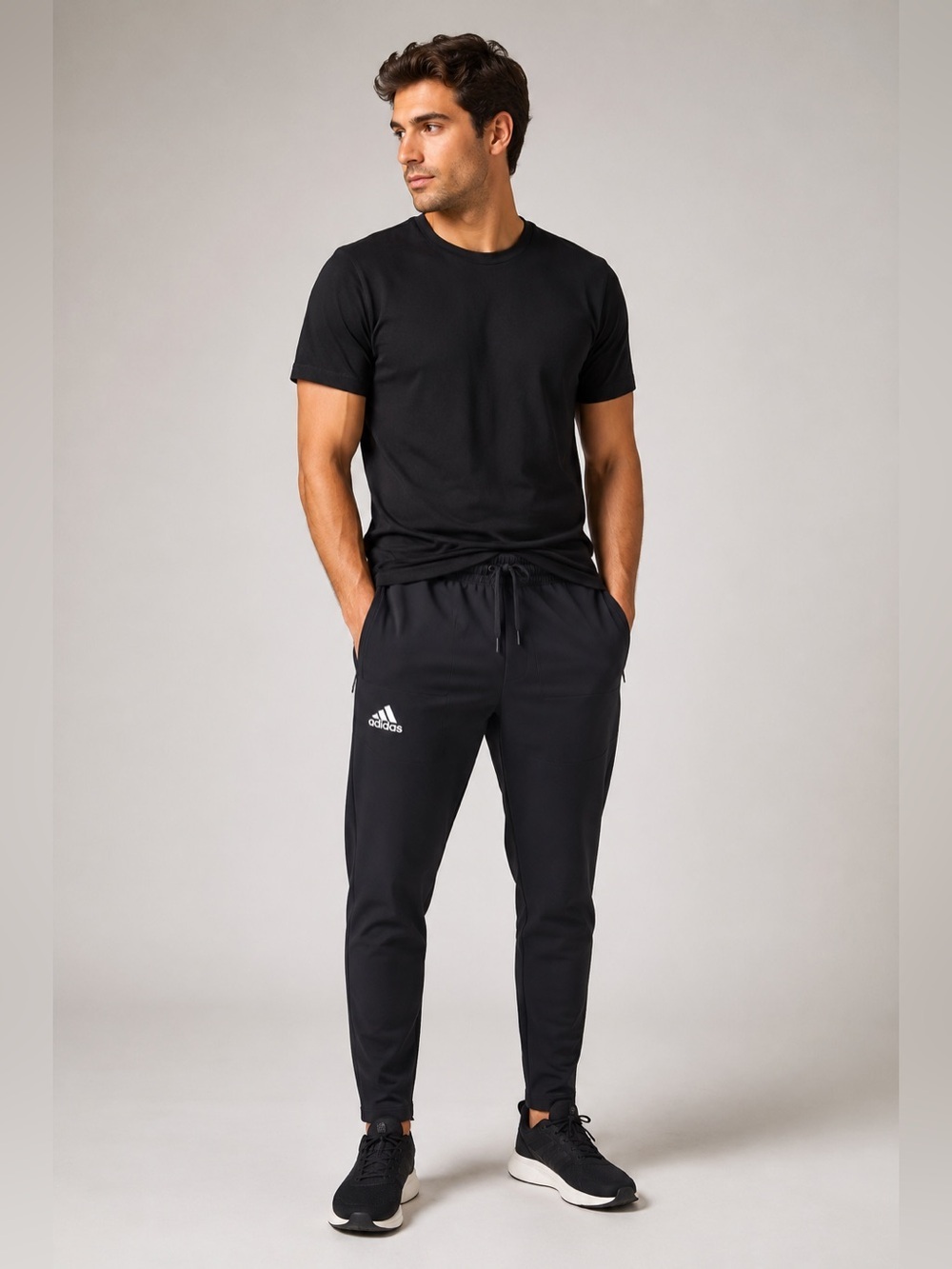 Adidas Men's Team Sideline 21 Woven Slim Leg Training Pants – Team Blk/ White L